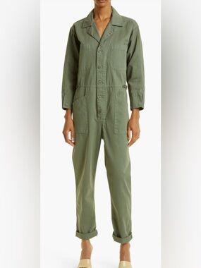 Pistola Olive Green Utility Jumpsuit Coverall Size M 100% Cotton
